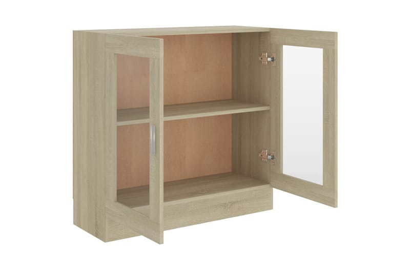 Vitrinskåp sonoma-ek 82,5x30,5x80 cm spånskiva - Brun - Förvaring - Skåp - Vitrinskåp