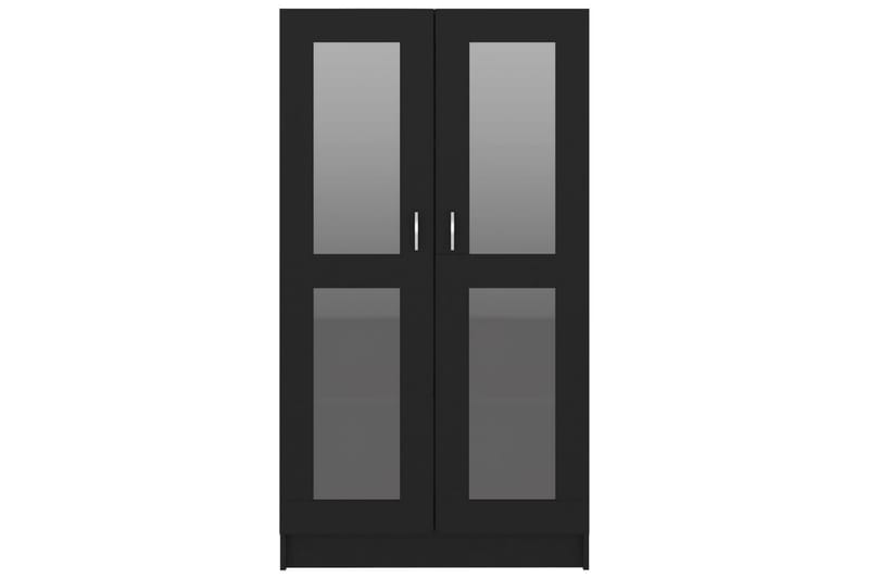 Vitrinskåp svart 82,5x30,5x150 cm spånskiva - Svart - Förvaring - Skåp - Vitrinskåp
