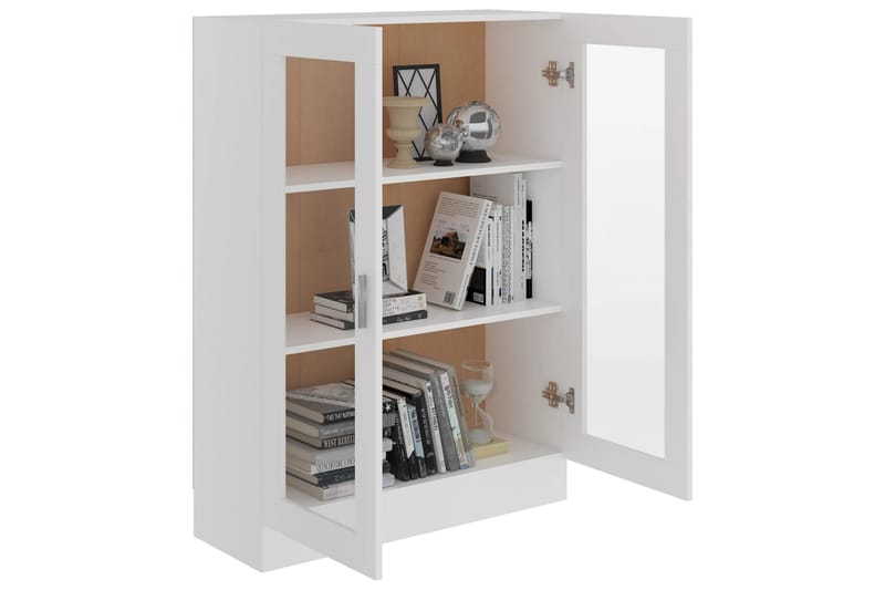 Vitrinskåp vit 82,5x30,5x115 cm spånskiva - Vit - Förvaring - Skåp - Vitrinskåp