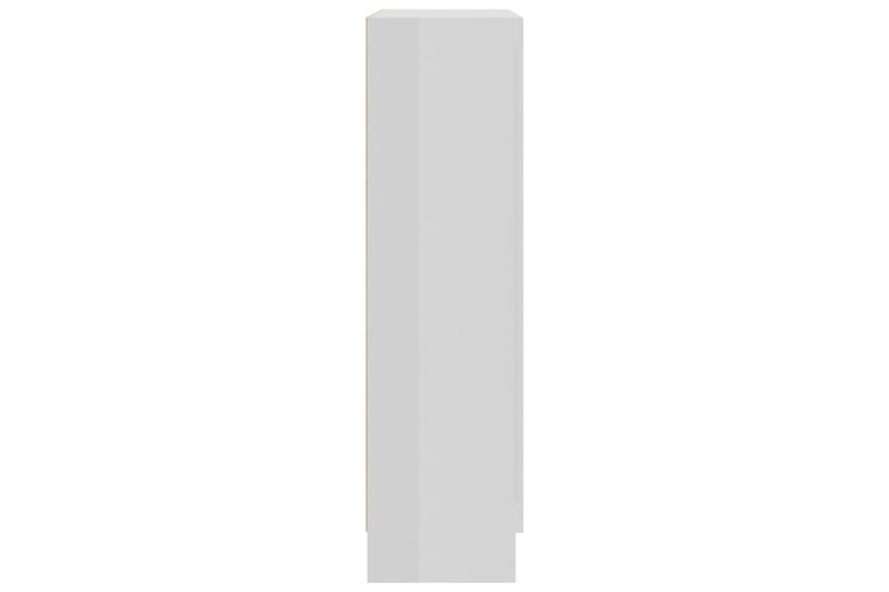 Vitrinskåp vit högglans 82,5x30,5x115 cm spånskiva - Vit - Vitrinskåp
