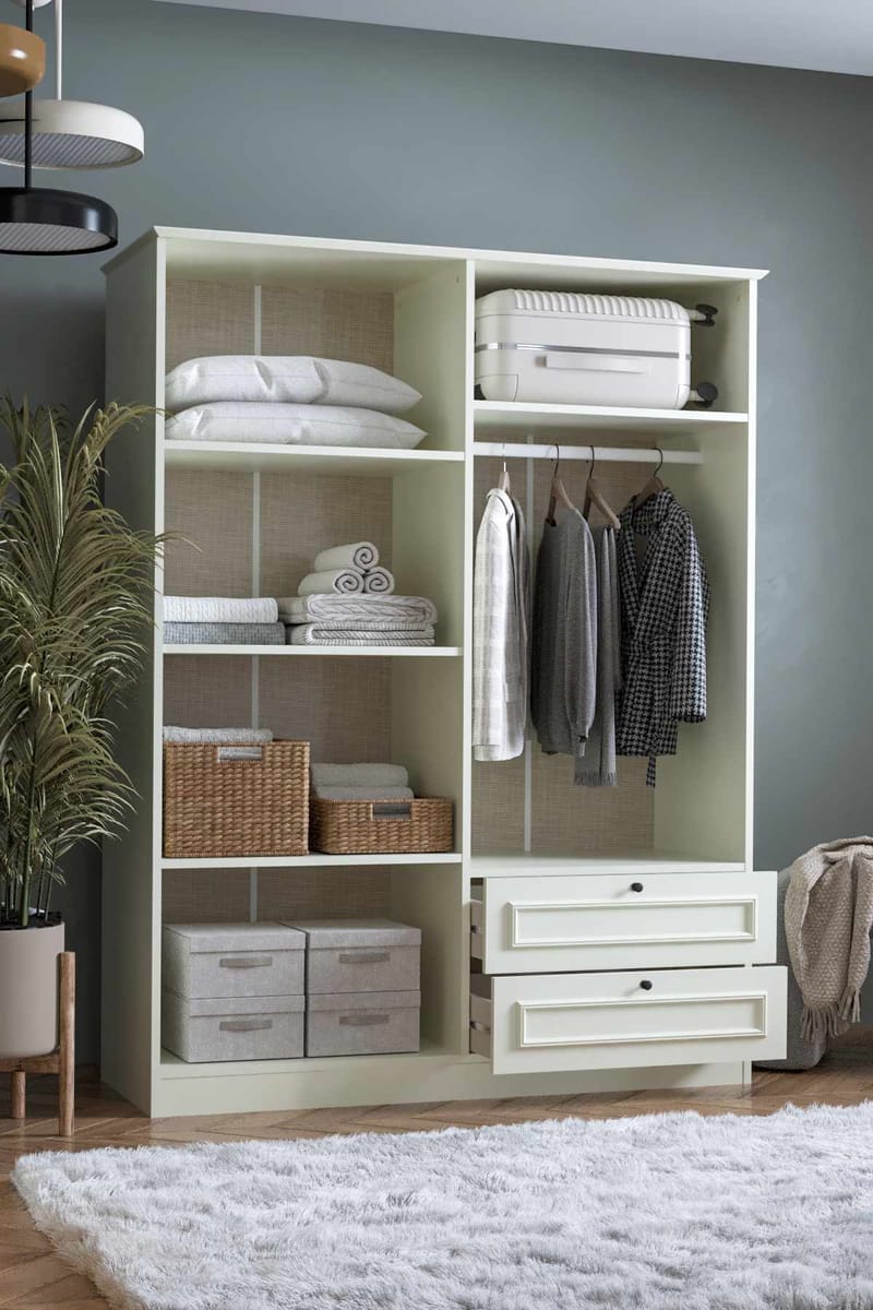 Wonthaggi Garderob 140x182 cm - Vit - Förvaring - Skåp - Garderobsskåp