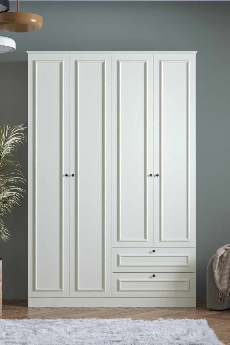 Wonthaggi Garderob 140x210 cm - Vit - Förvaring - Skåp - Garderobsskåp