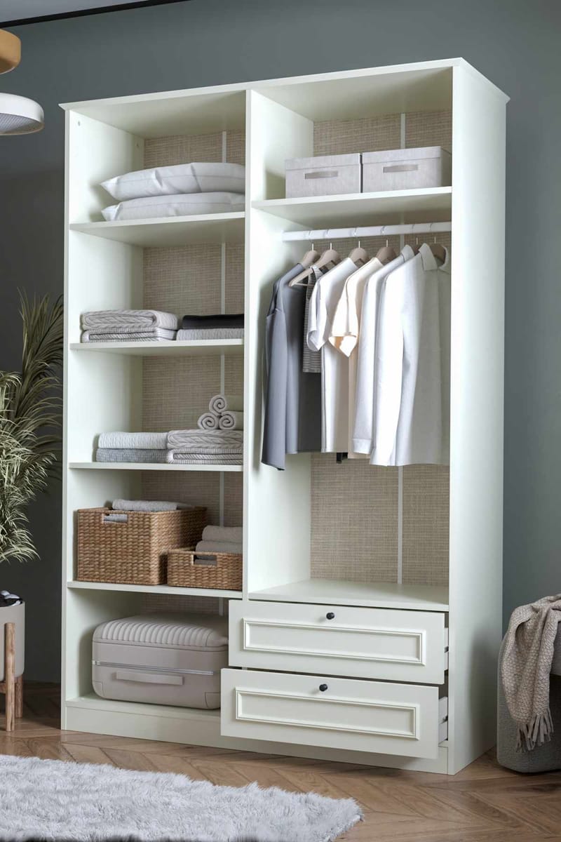 Wonthaggi Garderob 140x210 cm - Vit - Förvaring - Skåp - Garderobsskåp