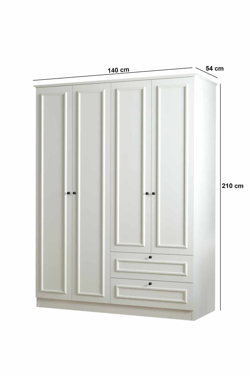 Wonthaggi Garderob 140x210 cm - Vit - Förvaring - Skåp - Garderobsskåp