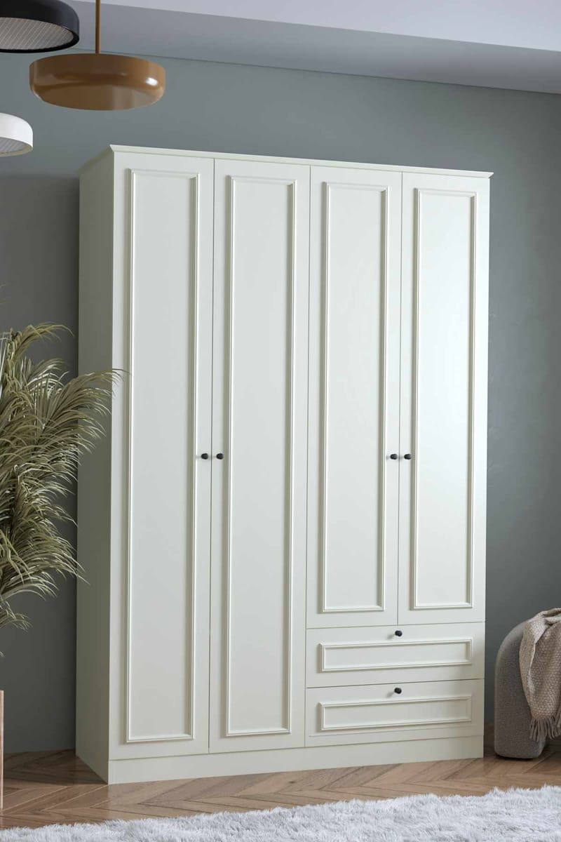 Wonthaggi Garderob 140x210 cm - Vit - Förvaring - Skåp - Garderobsskåp