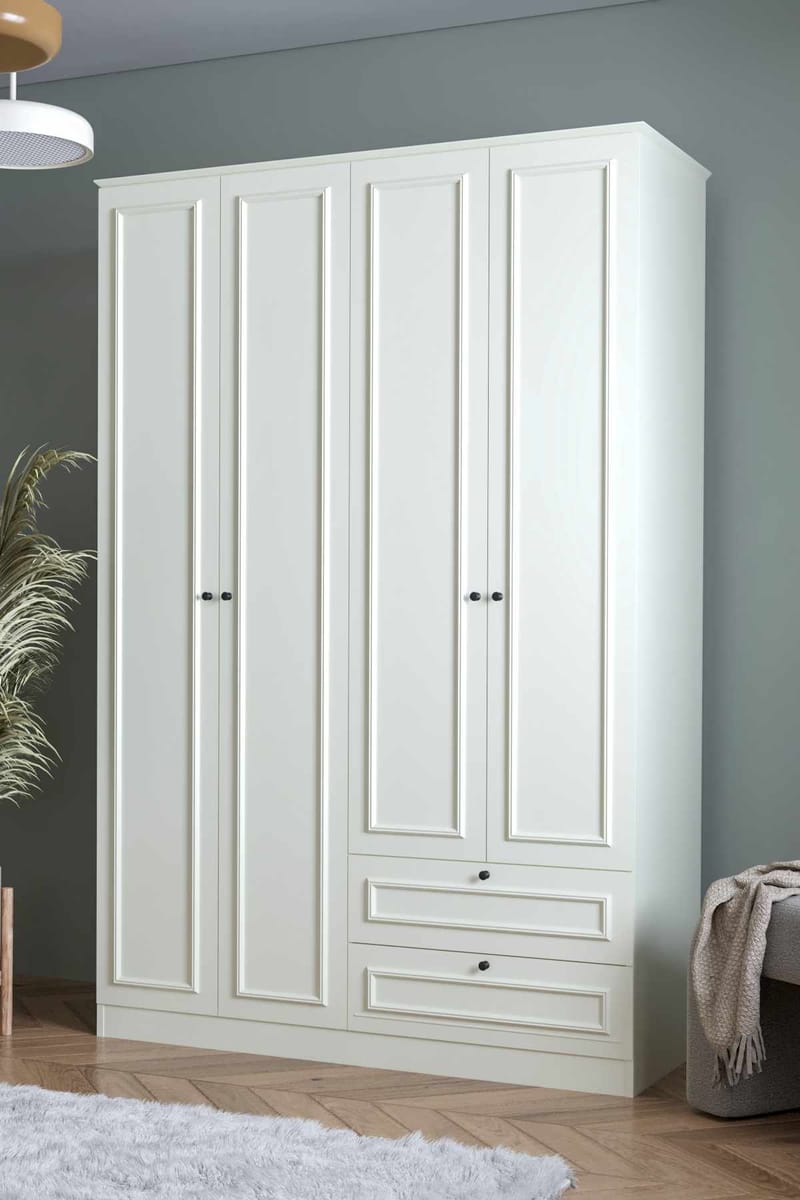 Wonthaggi Garderob 140x210 cm - Vit - Förvaring - Skåp - Garderobsskåp