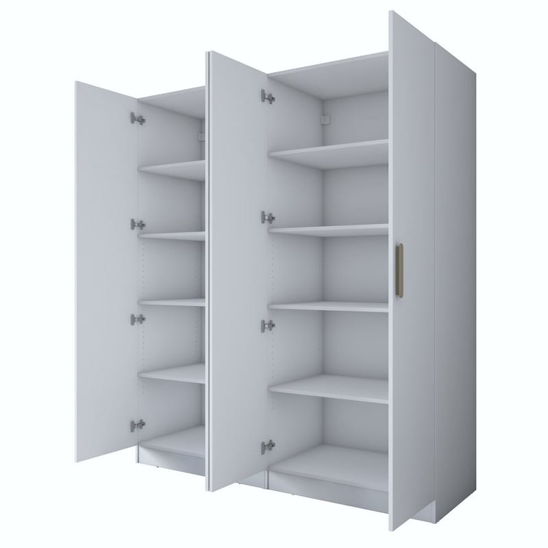 Wonthaggi Garderob 180x210x57,5 cm - Vit - Förvaring - Skåp - Garderobsskåp