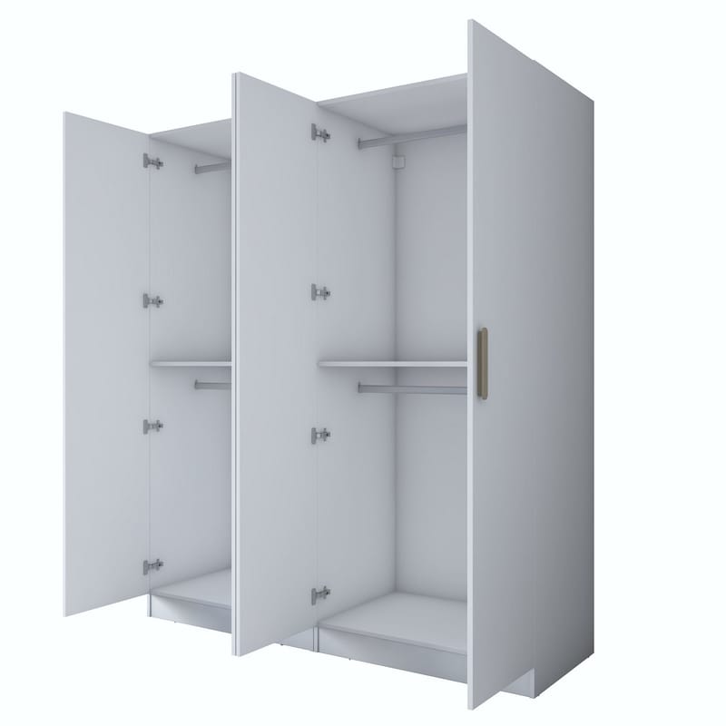 Wonthaggi Garderob 180x210x57,5 cm - Vit - Förvaring - Skåp - Garderobsskåp