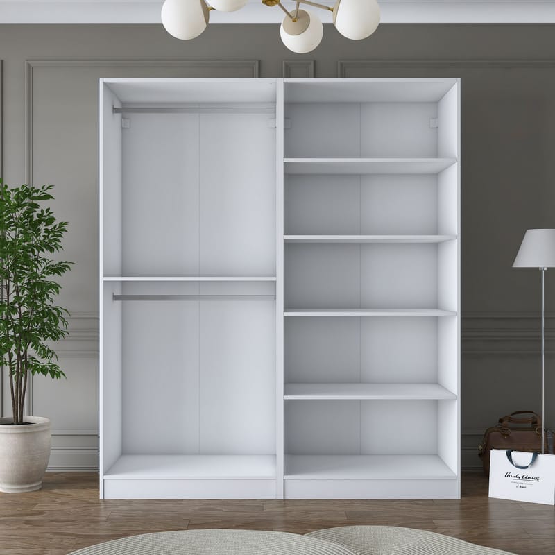 Wonthaggi Garderob 180x210x57,5 cm - Vit - Förvaring - Skåp - Garderobsskåp
