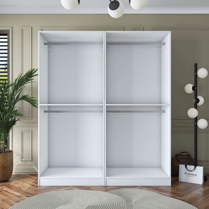 Wonthaggi Garderob 180x210x57,5 cm - Vit - Förvaring - Skåp - Garderobsskåp