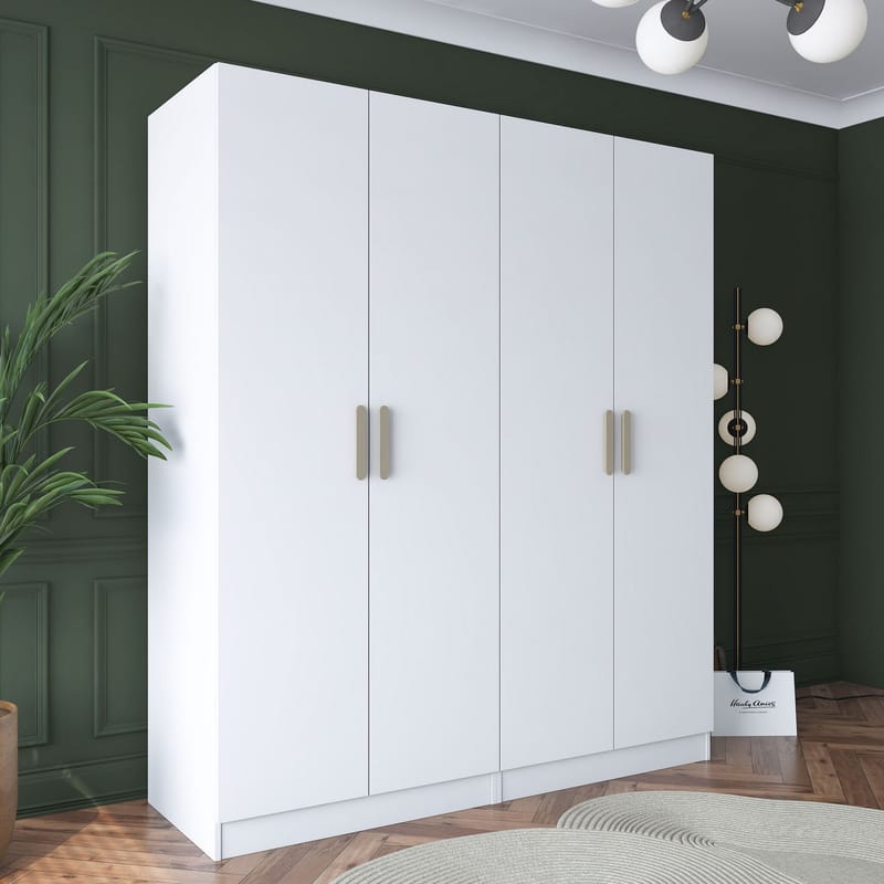 Wonthaggi Garderob 180x210x57,5 cm - Vit - Förvaring - Skåp - Garderobsskåp