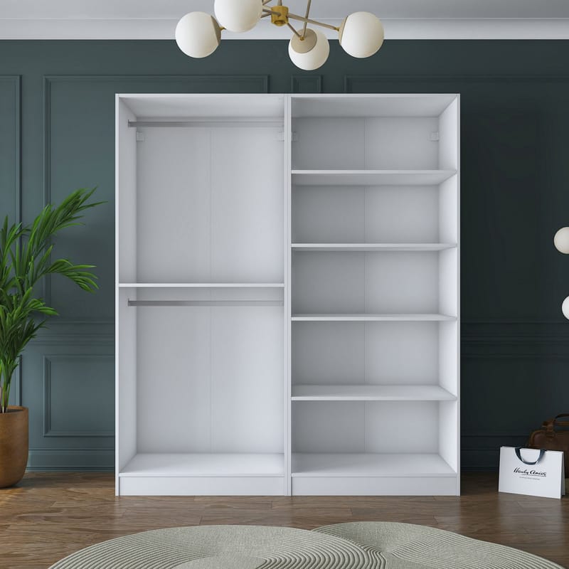 Wonthaggi Garderob 180x210x57,5 cm - Vit - Förvaring - Skåp - Garderobsskåp
