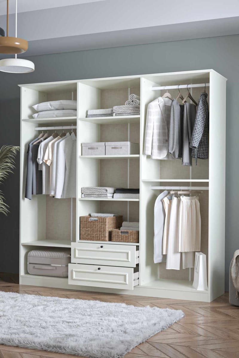 Wonthaggi Garderob 209x210 cm - Vit - Förvaring - Skåp - Garderobsskåp