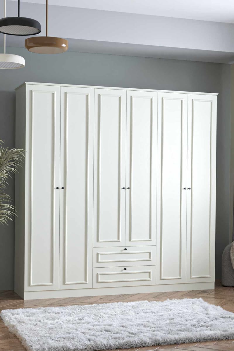 Wonthaggi Garderob 209x210 cm - Vit - Förvaring - Skåp - Garderobsskåp