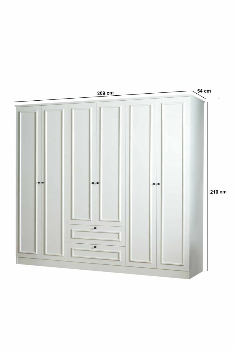 Wonthaggi Garderob 209x210 cm - Vit - Förvaring - Skåp - Garderobsskåp