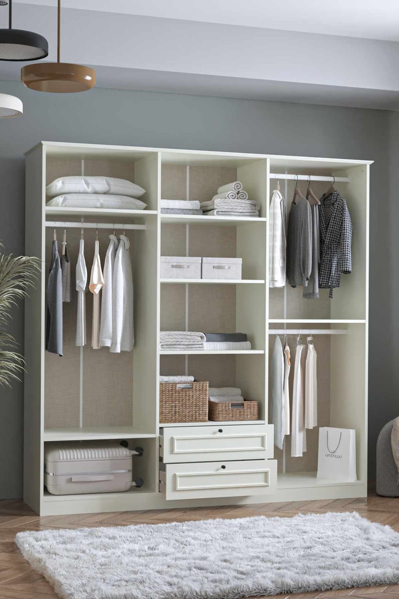 Wonthaggi Garderob 209x210 cm - Vit - Förvaring - Skåp - Garderobsskåp