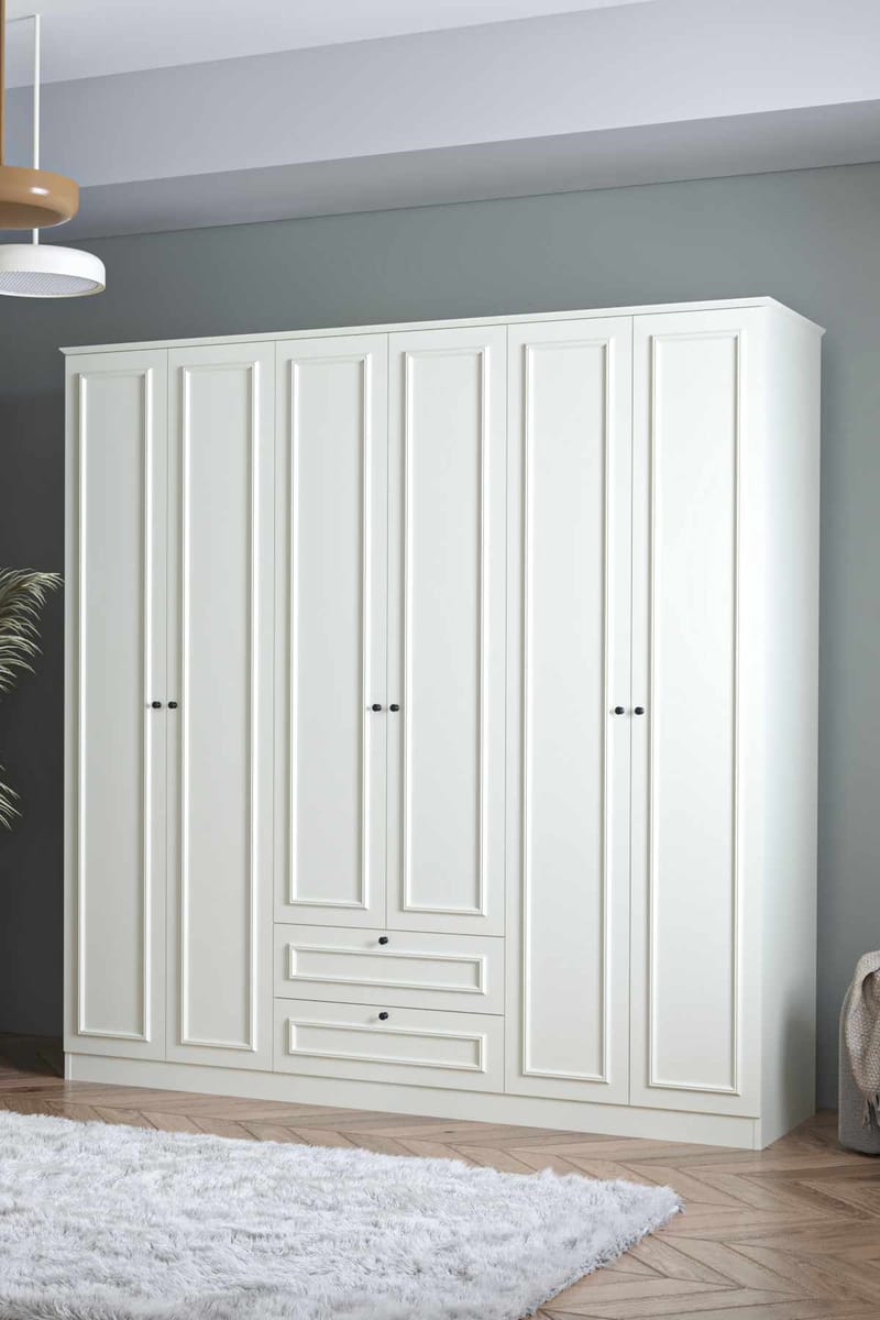 Wonthaggi Garderob 209x210 cm - Vit - Förvaring - Skåp - Garderobsskåp