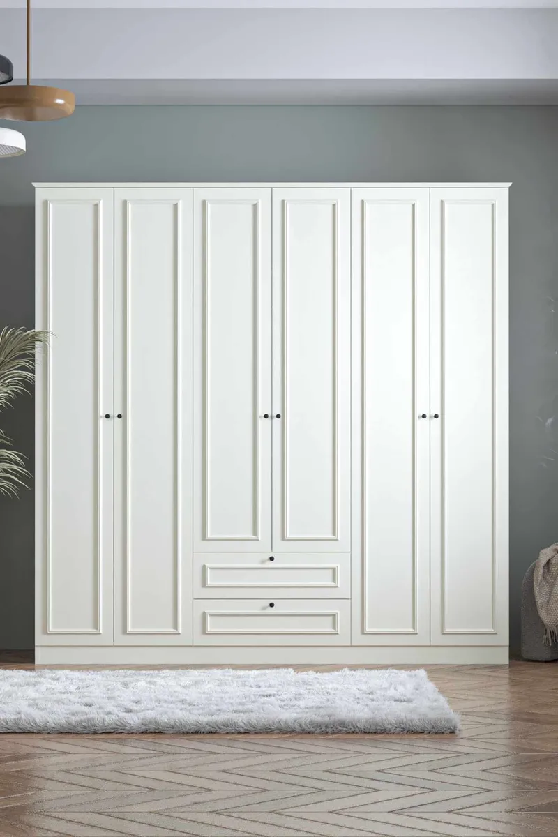 Wonthaggi Garderob 209x210 cm - Vit - Förvaring - Skåp - Garderobsskåp