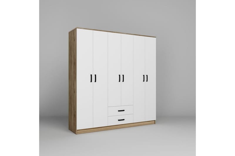 Yaman Garderobsskåp 180x190 cm - Valnöt - Förvaring - Skåp - Garderobsskåp