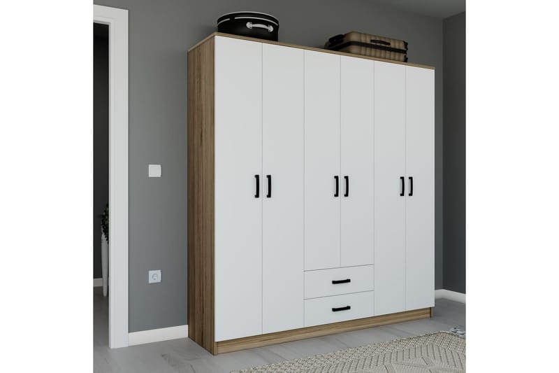 Yaman Garderobsskåp 180x190 cm - Valnöt - Förvaring - Skåp - Garderobsskåp