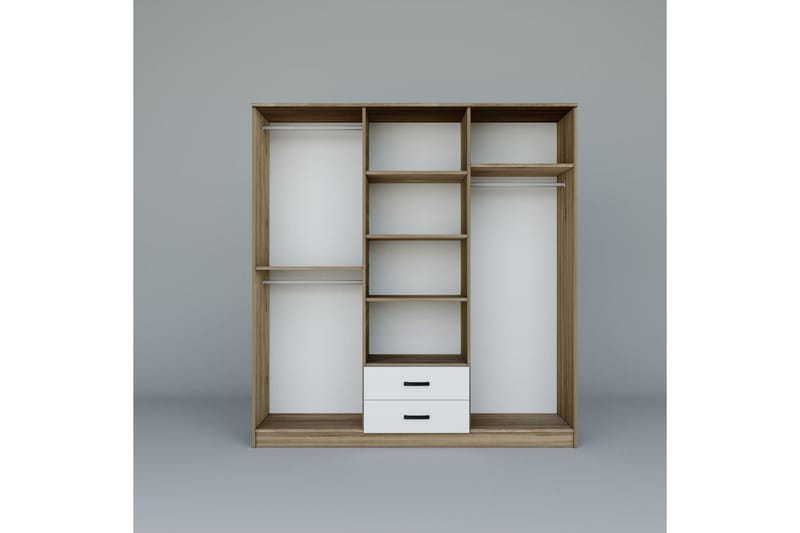 Yaman Garderobsskåp 180x190 cm - Valnöt - Förvaring - Skåp - Garderobsskåp