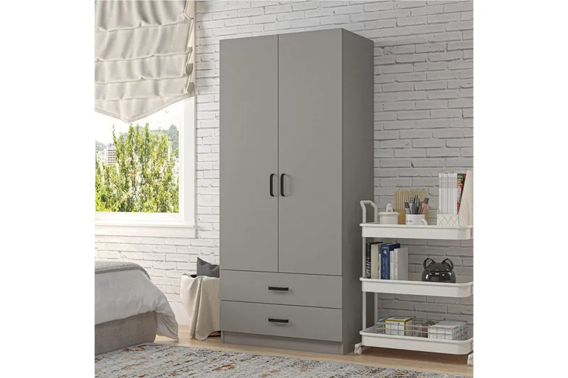 Yaman Garderobsskåp 80x182 cm, Grå
