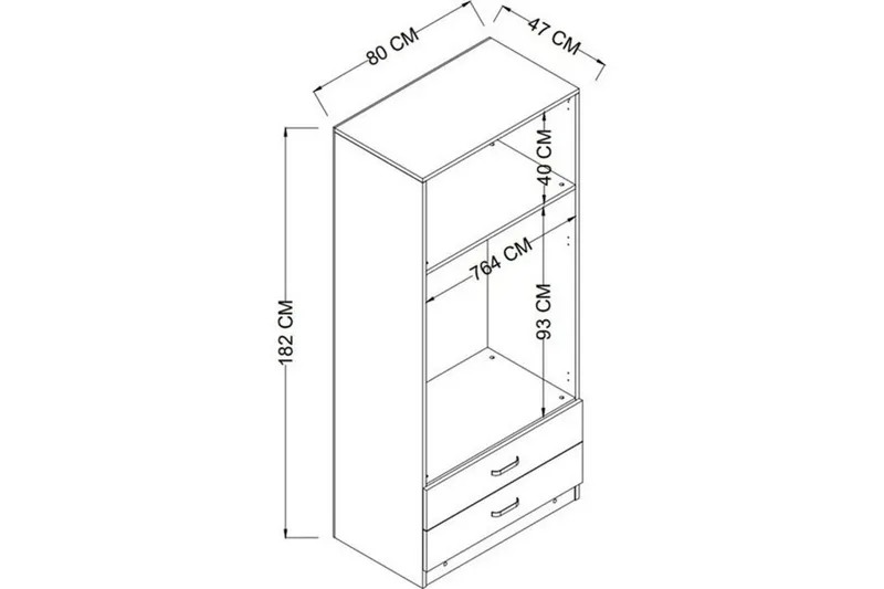 Yaman Garderobsskåp 80x182 cm - Grå - Förvaring - Skåp - Garderobsskåp