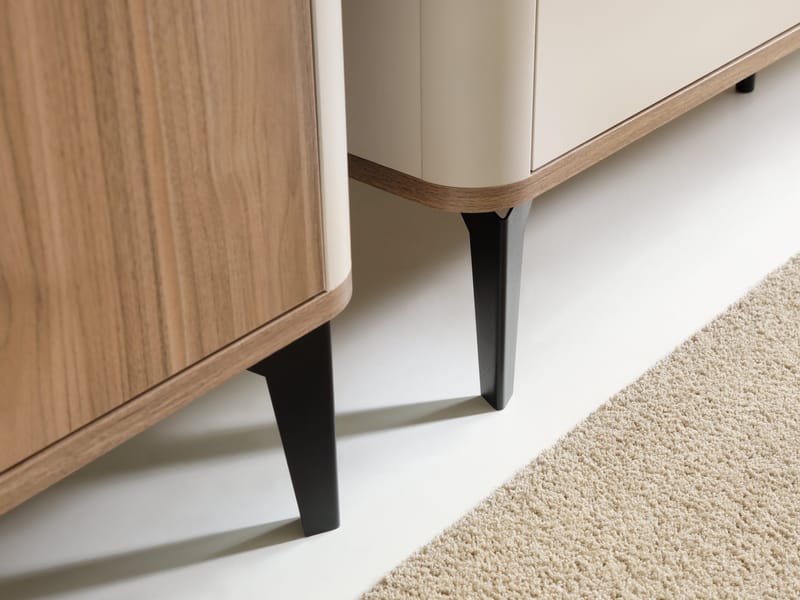 Zeyrin Möbelset vardagsrum - Skänk + Vitrinskåp - Brun|beige|svart - Förvaring - Skåp - Vitrinskåp