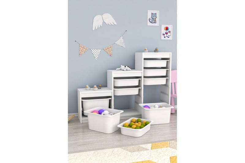 Flerfunktionsskåp Mobin Vit - Vit - Förvaring - Småförvaring - Förvaringslådor