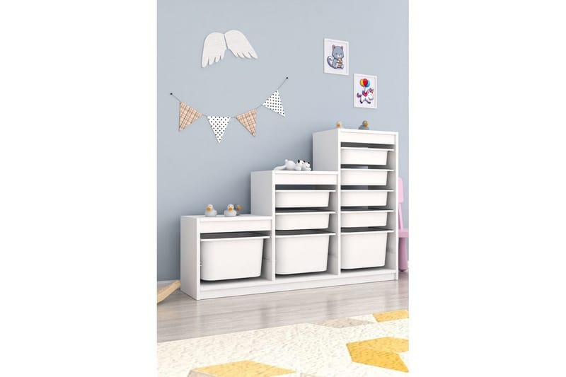 Flerfunktionsskåp Mobin Vit - Vit - Förvaring - Småförvaring - Förvaringslådor