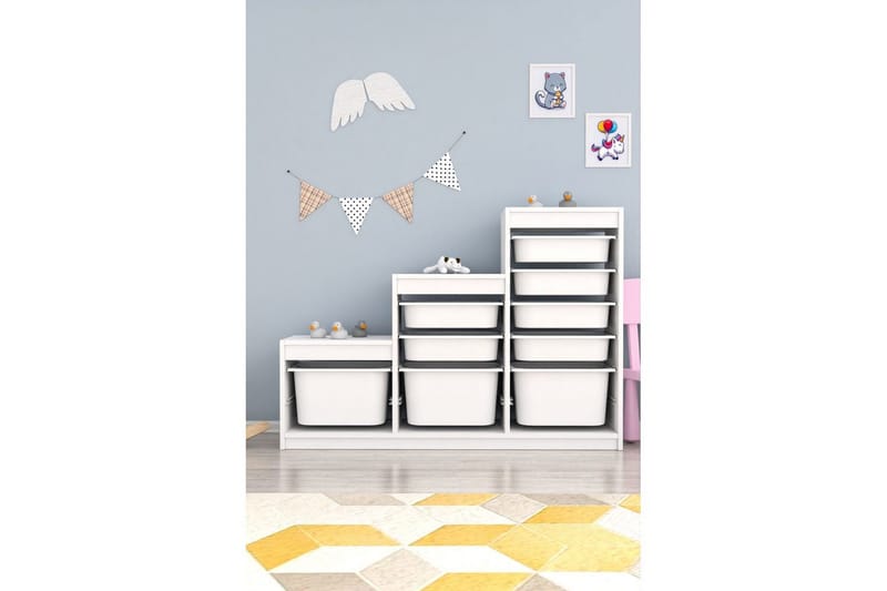 Flerfunktionsskåp Mobin Vit - Vit - Förvaring - Småförvaring - Förvaringslådor
