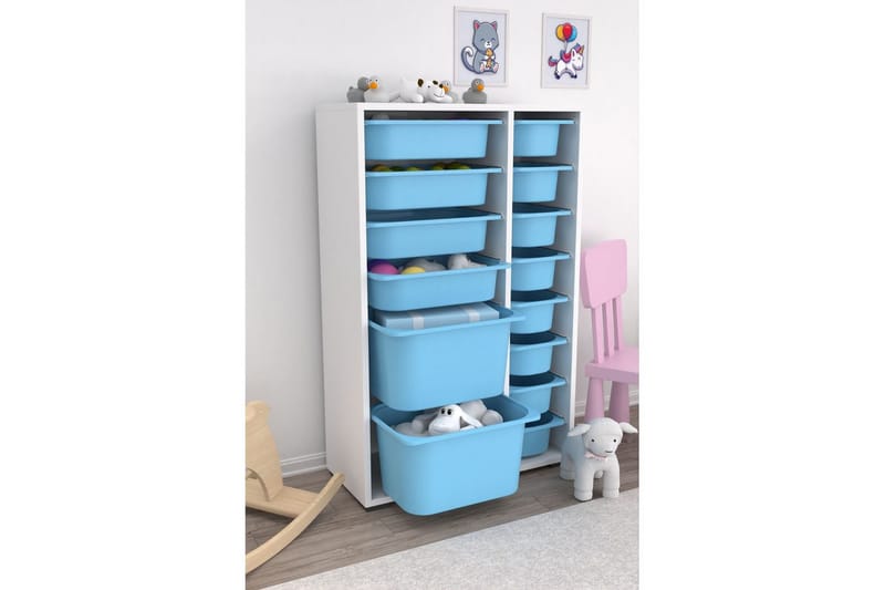 Flerfunktionsskåp Ravielwich (69,5 x 109 x 30 cm) Blå - Blå - Förvaring - Småförvaring - Förvaringslådor