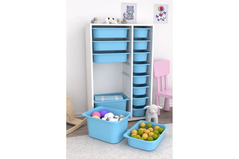 Flerfunktionsskåp Ravielwich (69,5 x 109 x 30 cm) Blå - Blå - Förvaring - Småförvaring - Förvaringslådor