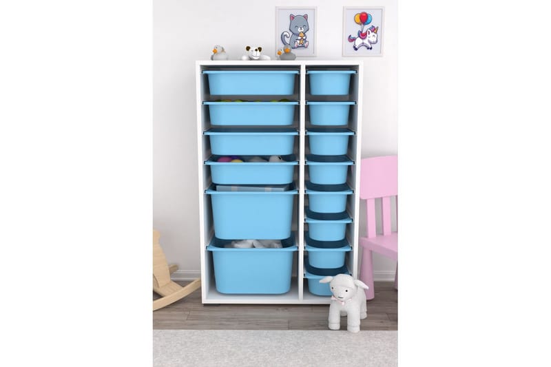 Flerfunktionsskåp Ravielwich (69,5 x 109 x 30 cm) Blå - Blå - Förvaring - Småförvaring - Förvaringslådor