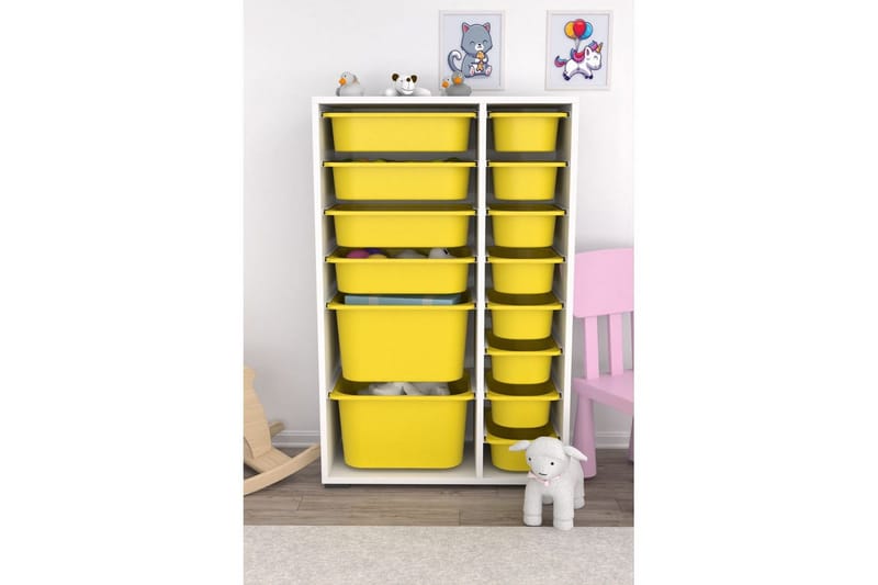 Flerfunktionsskåp Ravielwich (69,5 x 109 x 30 cm) Gul - Gul - Förvaring - Småförvaring - Förvaringslådor