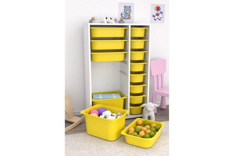 Flerfunktionsskåp Ravielwich (69,5 x 109 x 30 cm) Gul - Gul - Förvaring - Småförvaring - Förvaringslådor