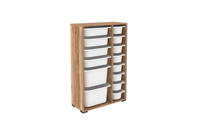 Flerfunktionsskåp Ravielwich (69,5 x 109 x 30 cm) Valnöt / Vit - Valnöt / Vit - Förvaring - Småförvaring - Förvaringslådor