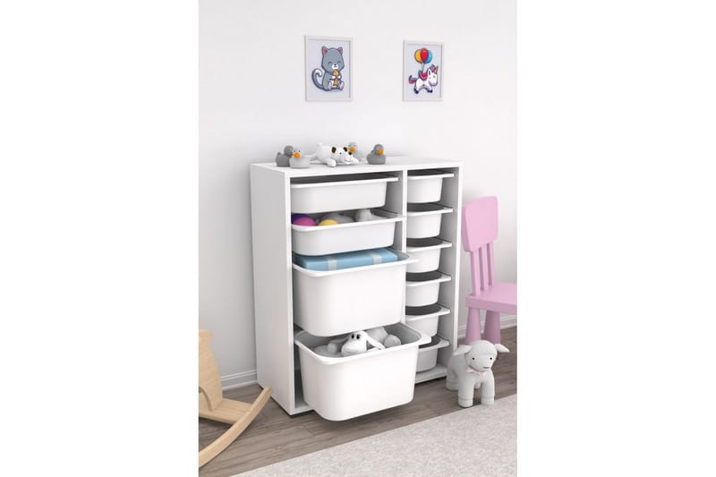 Flerfunktionsskåp Sosan K6B Vit - Vit - Förvaring - Småförvaring - Förvaringslådor