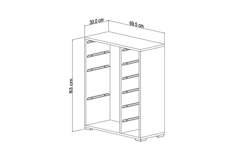 Flerfunktionsskåp Sosan K6F Vit / Blå - Vit / Blå - Förvaring - Småförvaring - Förvaringslådor