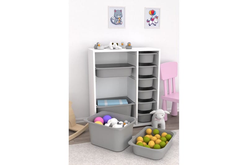 Flerfunktionsskåp Sosan K6U Grå - Grå - Förvaring - Småförvaring - Förvaringslådor