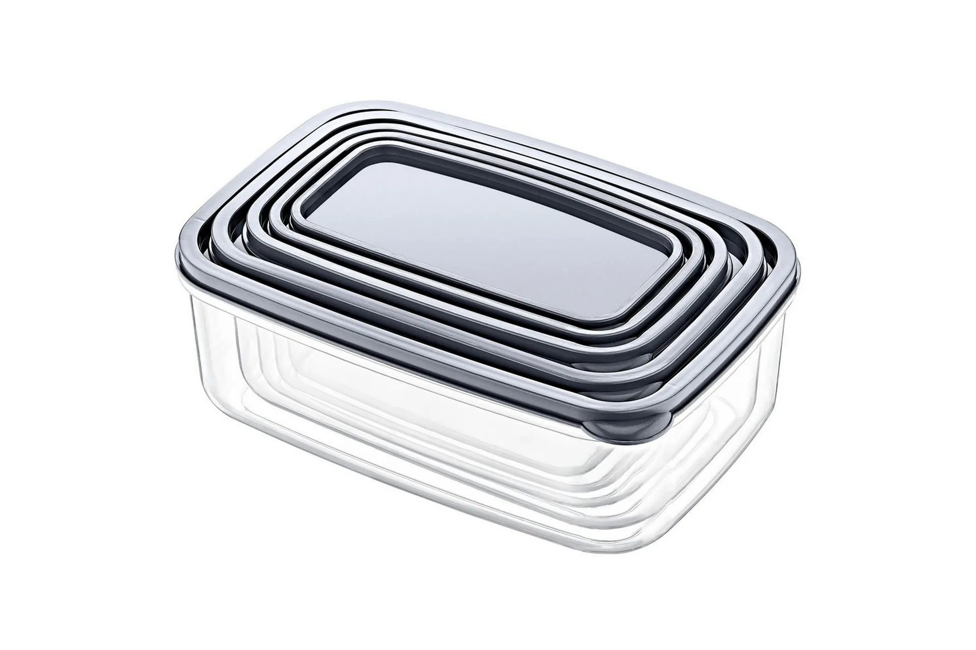 Förvaringslådeset (10 delar) Quantis Transparent - Ivory