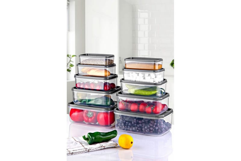 Förvaringslådeset (10 delar) Quantis Transparent - Ivory - Förvaring - Småförvaring - Förvaringsburk & askar - Förvaringsaskar