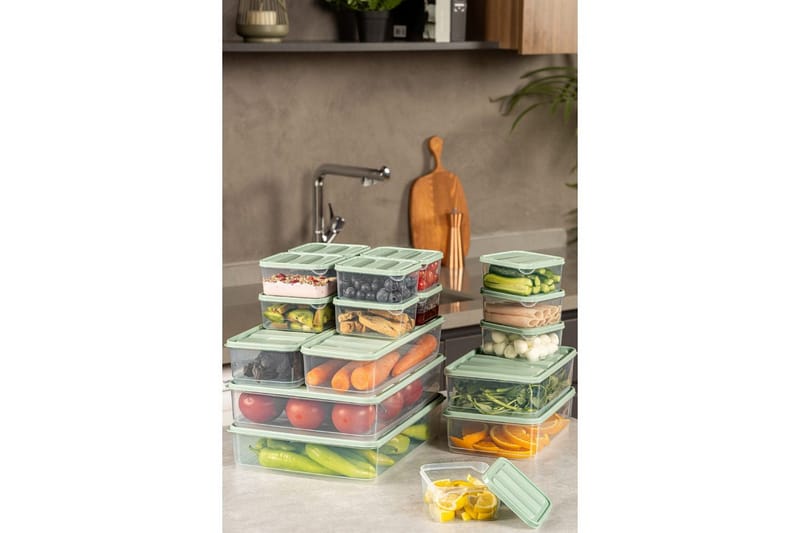 Förvaringslådeset (18 delar) Soyam 18 Mint - Mintgrön - Förvaring - Småförvaring - Förvaringsburk & askar - Förvaringsaskar