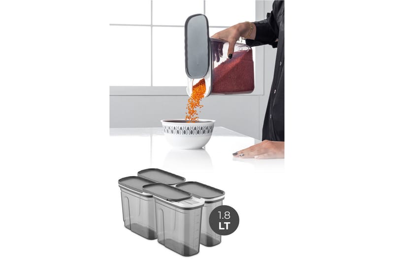 Kiyoaki Förvaringsburk Antracit - Kök & hushåll - Matlagning & bakning - Köksredskap & kökstillbehör - Flaskor & burkar