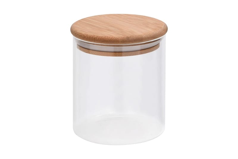 Förvaringsburkar i glas med bambulock 10 st 600 ml - Transparent - Förvaring - Småförvaring