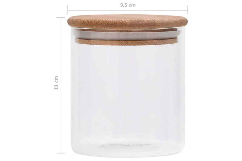Förvaringsburkar i glas med bambulock 6 st 600 ml - Transparent - Småförvaring - Glasburk - Flaskor & burkar