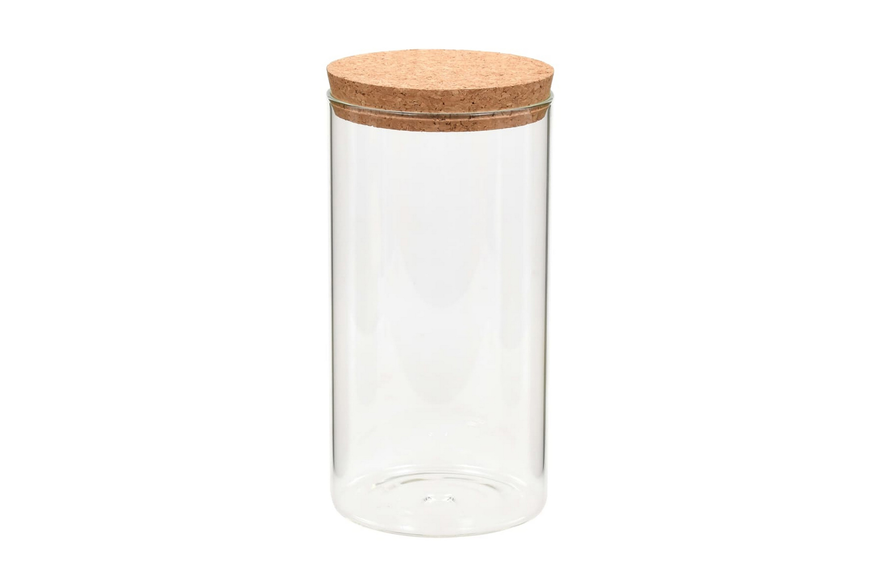 Förvaringsburkar i glas med korklock 6 st 1100 ml – Transparent