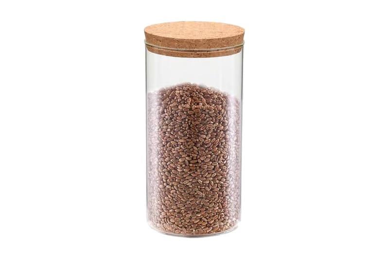 Förvaringsburkar i glas med korklock 6 st 1100 ml - Transparent - Förvaring - Småförvaring