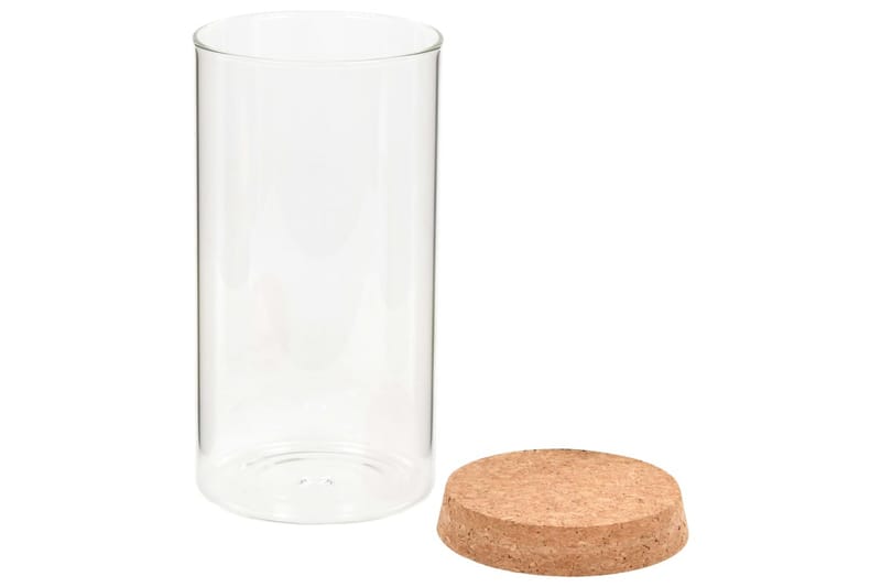 Förvaringsburkar i glas med korklock 6 st 1100 ml - Transparent - Småförvaring - Flaskor & burkar - Glasburk