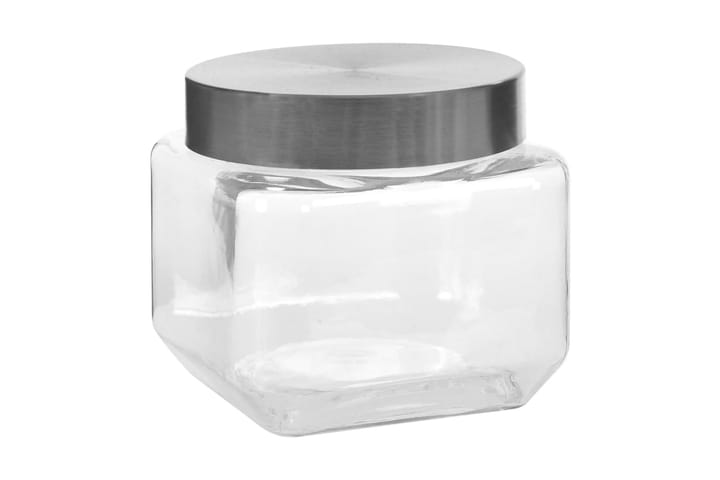 Förvaringsburkar i glas med silvriga lock 6 st 800 ml - Transparent - Småförvaring - Flaskor & burkar - Glasburk
